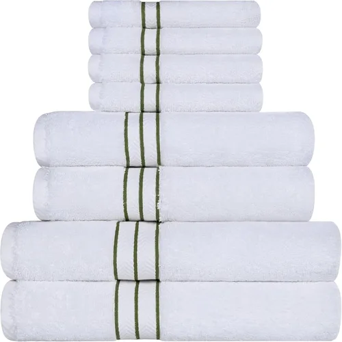 Miniatura 90 de Juego de toallas de baño de algodón turco ultra suave de Superior, juego de 2 piezas, toallas para la ducha, baño, artículos esenciales para el Latte
