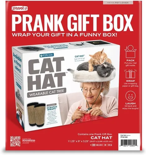 Miniatura 8 de Prank-O - Caja de regalo con sombrero de gato, divertida caja de regalo para amantes de los gatos, cumpleaños, vacaciones y elefante blanco