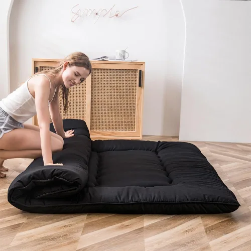 Miniatura 5 de MAXYOYO Colchón de Suelo Japonés Colchón Futón, Tapete de Tatami de 4" de Grosor Almohadilla para Dormir Tapete Plegable Enrollable para Niños