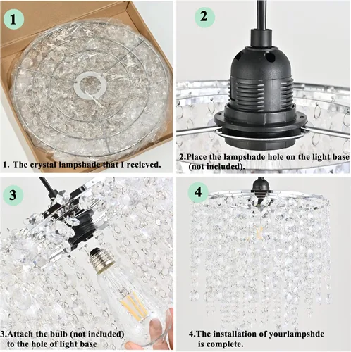 Miniatura 7 de Pantallas de Lámpara de Araña Acrílicas Retro, Pantalla de Lámpara de Cristal, Pantalla de Luz de Techo Lámpara de Araña Falsa para Dormitorio