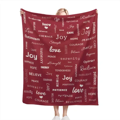 Miniatura 32 de Manta curativa, manta de regalo para mujeres y hombres, cálido regalo inspirador, manta de forro polar suave con energía positiva, comodidad, amor