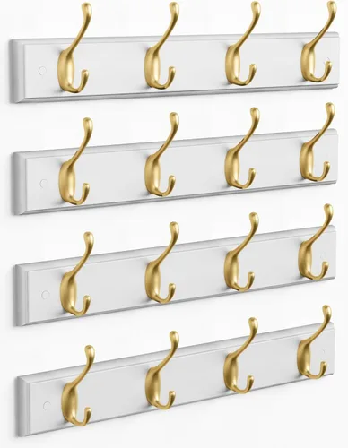 Miniatura 12 de Forbena Perchero Negro de Montaje en Pared Paquete de 4, Ganchos Rústicos de Granja para Pared, Perchero Vertical Colgante para Sombreros
