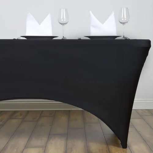 Miniatura 5 de Balsa Circle Mantel rectangular de elastano elástico de 6 pies, color beige, para decoración de bodas, fiestas, comedor