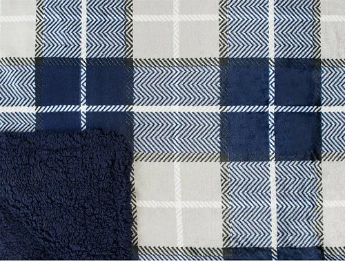 Miniatura 4 de PAVILIA Premium Manta de cama de vellón sherpa a cuadros tamaño individual, súper suave, acogedora, afelpada, microfibra ligera, reversible
