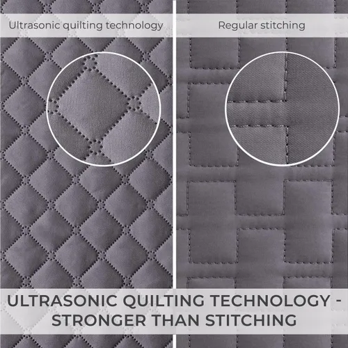 Miniatura 2 de Mellanni - Juego de cubrecama para cama individual con funda de almohada - Tecnología de acolchado ultrasónico - Juego de edredón de 2 piezas de Gris