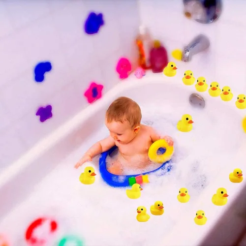 Miniatura 4 de CICITOYWO Patos de goma amarillos, 30 piezas de juguetes de baño pequeños preescolares para tina, patos flotantes, regalo para baby shower, bebés