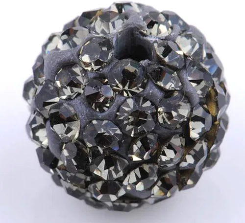 Miniatura 30 de RUBYCA Pave - Cuentas de arcilla de cristal checo para joyería Shamballa (20 unidades, 0.472 pulgadas, morado claro)
