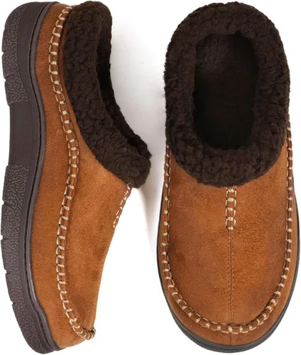 Miniatura 19 de Zigzagger - Pantuflas tipo mocasín para hombre, para interiores y exteriores, pantuflas cálidas, cómodas, mullidas y anchas