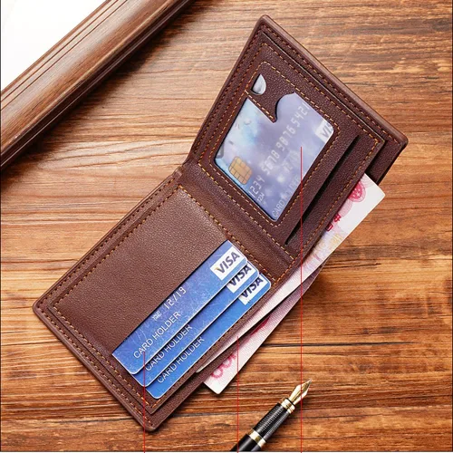 Miniatura 42 de Cartera delgada para hombre con monedero, cartera minimalista con cremallera, carteras plegables para hombre con tarjetero de crédito, cartera