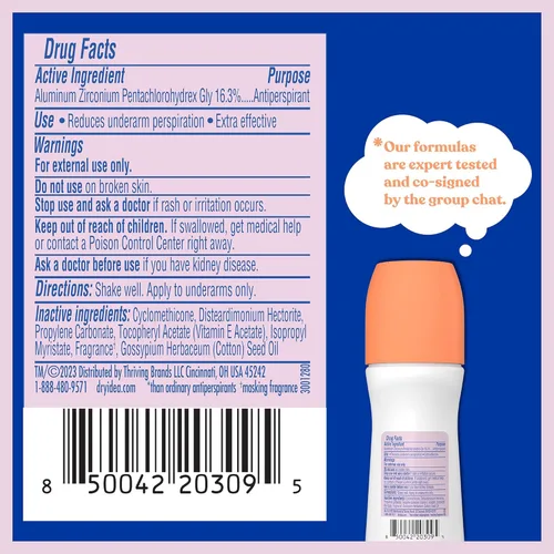 Miniatura 7 de Dry Idea Desodorante y antitranspirante Roll On sin perfume para mujeres, hipoalergénico para pieles sensibles, protección 2 veces más larga