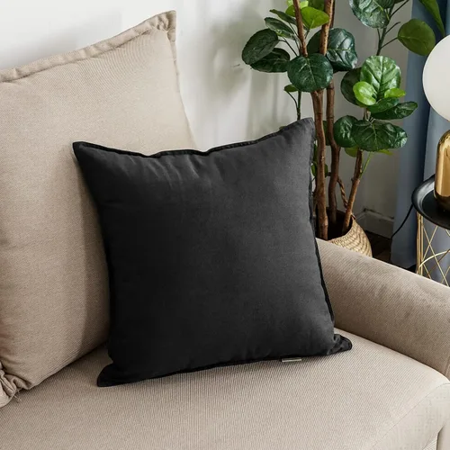Miniatura 2 de Jeanerlor - Funda de cojín sólida de lino y algodón para decoración, de 18x18 pulgadas, funda de almohada especial para sofá, cama, silla