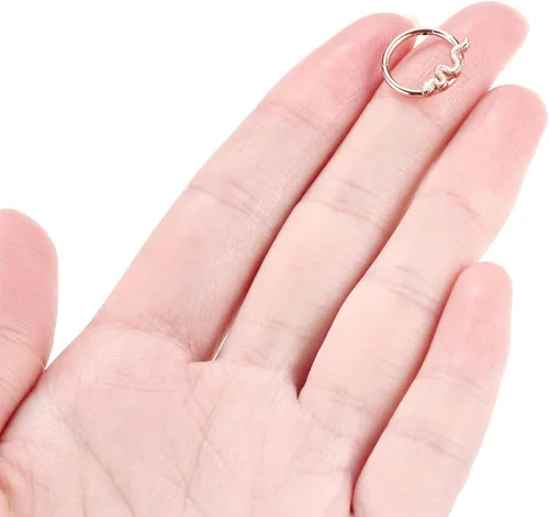 Miniatura 2 de FUNLMO 18G 16G - Piercing para tabique apilado, triple apilado, acero quirúrgico, daith, caracola, hélix, cartílago, lóbulo, piercing