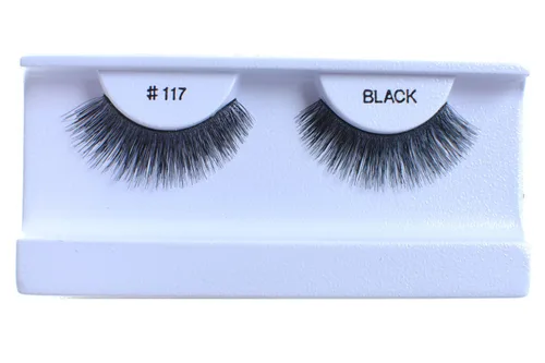 Miniatura 41 de 100 pares de pestañas postizas 100% cabello humano negro natural #747S Negro-747S