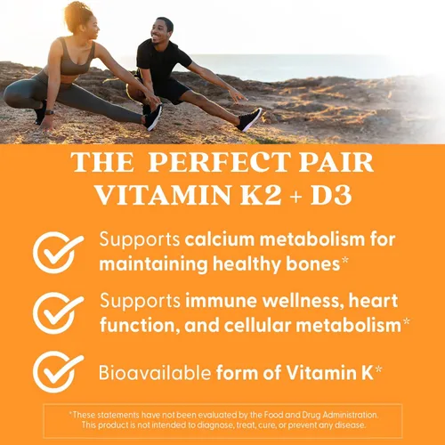 Miniatura 6 de Doctor's Best Vitamina natural K2 MK-7 Plus D3 - Suplemento VIT D3 y K2 MK7 para hombres y mujeres, apoya la salud de tejidos, arterias y huesos
