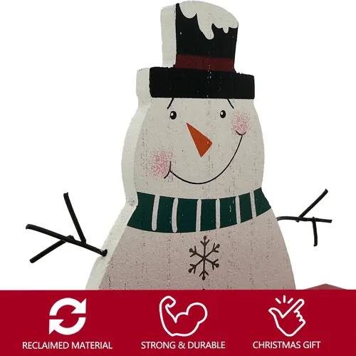 Miniatura 5 de Muñeco de nieve de Navidad con cuenta regresiva de 99 días, calendario de Adviento días hasta Navidad, cuenta regresiva, vintage, bloque rústico