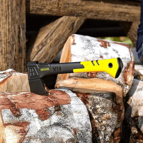 Miniatura 8 de LEXIVON V14 - Hacha de campamento de 14 pulgadas Agarre ergonómico TPR, mango compuesto de fibra de vidrio ligero Funda protectora de transporte
