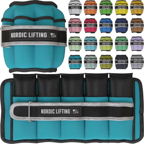 Miniatura 23 de Nordic Lifting - Pesas ajustables de tobillo para mujeres y hombres – 1 par (2–10 libras) Pesas de muñeca, brazo y pierna para gimnasio, yoga