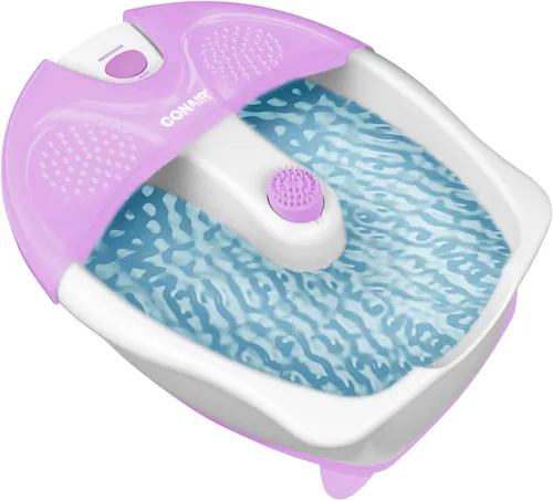 Conair Baño relajante de pedicura para pies con masaje relajante de vibración, masajeador de pies relajante para lavabo profundo con chorros, Rosa