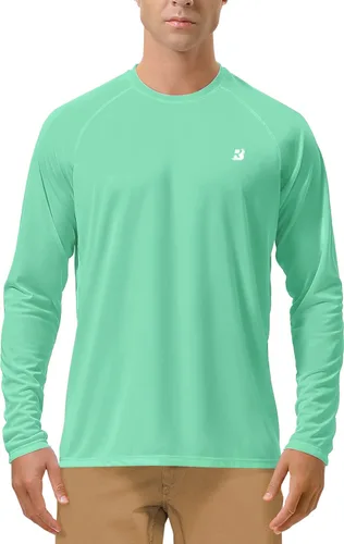 Miniatura 14 de Roadbox Camisas de Protección Solar UV UPF 50+ para Hombres Manga Larga SPF Rash Guard para Pesca Senderismo Natación Correr 2 Pack - blanco