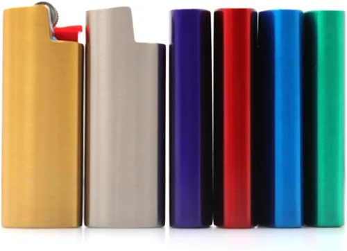 Miniatura 3 de Juego de 6 piezas de metal encendedor caso cubierta titular para mini BIC encendedor J5