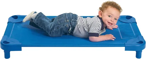Angeles Value Line AFB5754 - Cuna para niños pequeños, montada, color azul, AFB5754, para aula, preescolar y guardería, cuna de dormir portátil y