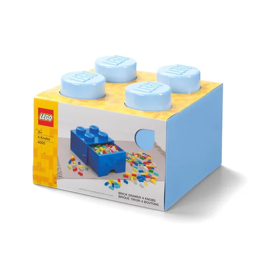 Miniatura 5 de Lego - Caja en forma de bloque tipo Lego, 4 perillas, 1 caja, apilable, caja de almacenamiento Azul real claro