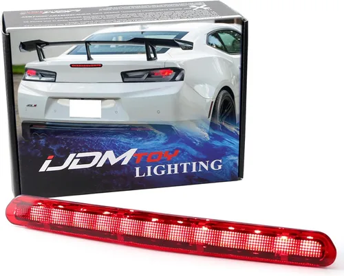iJDMTOY OE-Spec - Lente rojo oscuro 12-SMD Full LED tapa de maletero Tercer conjunto de barra de luz de freno compatible con Chevrolet 2016-2024