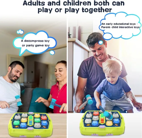 Miniatura 2 de Juguetes para Niños Pequeños de 3-8 Años, Juguetes de Juego de Martillo y Topo para Niños de 3 4 5 6 7+ Años con 3 Modos, Juguetes Interactivos
