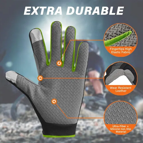 Miniatura 4 de FUDOSAN Guantes de ciclismo para pantalla táctil, guantes de entrenamiento para gimnasio, transpirables, antideslizantes, guantes de fitness