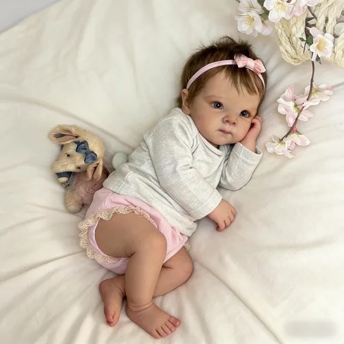 Miniatura 2 de RXDOLL Lindas Muñecas Bebé Reborn de Silicona de Cuerpo Completo para Niña de 18 pulgadas Bebé Recién Nacida Realista Niña Bebés de Silicona de Vida
