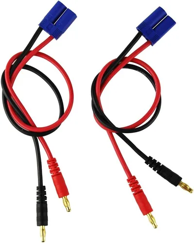 2 unids EC5 Macho Conector Enchufe 0.157 in Banana Plugs Cargador de Batería Cable Cable de Silicona 11.8 in 11.8 pulgadas (Paquete de 2)
