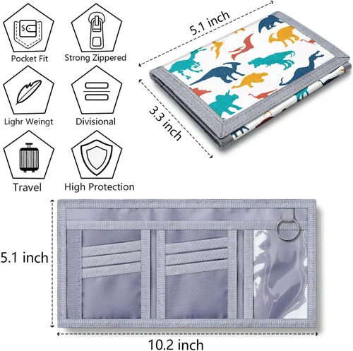 Miniatura 6 de ARTIST'S DREAM Billetera para niños y niñas, billetera triple plegable para niños de 4 a 18 años, cartera para niños con bolsillo para monedas