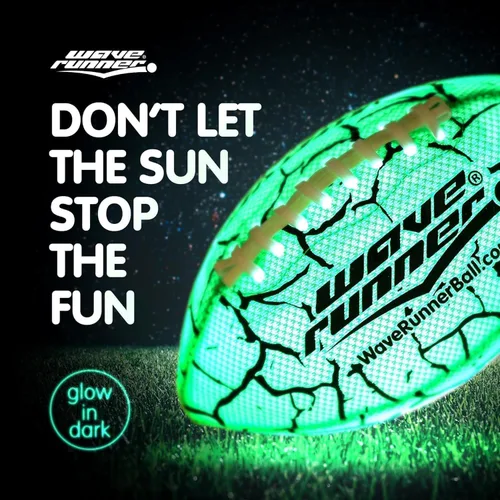 Miniatura 2 de Wave Runner Balón de fútbol LED impermeable que brilla en la oscuridad para niños, adolescentes y adultos - Fútbol iluminado incluye bomba