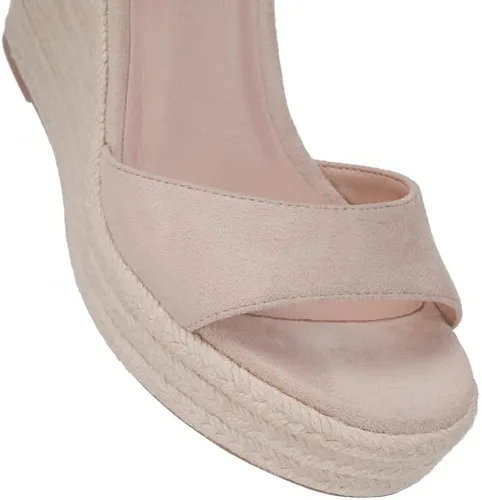 Miniatura 4 de VICKIVICKI Sandalias de plataforma para mujer, alpargatas de cuña, correa de tobillo, puntera abierta, con cordones