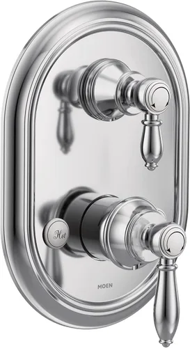 Miniatura 8 de Moen UTS4311BG Weymouth M-CORE Serie 3 - Moldura de ducha de 2 manijas con válvula de transferencia integrada, requiere válvula, oro cepillado