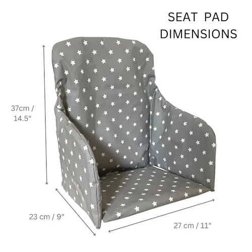 Miniatura 2 de Messy Me Cojín para silla alta para sillas altas de madera, almohadilla de asiento fácil de instalar, funda de cojín de bebé completamente limpia