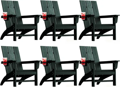 Miniatura 38 de Silla Adirondack moderna, sillas de patio de plástico HDPE para todo tipo de clima, silla para hoguera, sillas de césped al aire libre para terraza