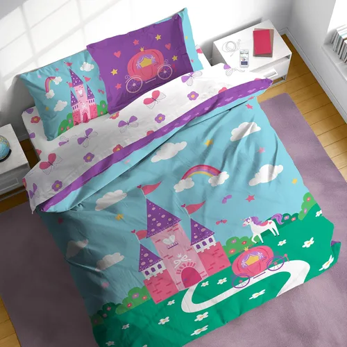 Miniatura 48 de Sunny Side Up Bluey & Friends - Juego de edredón tamaño completo, ropa de cama infantil de 7 piezas, incluye edredón, sábanas y funda de almohada