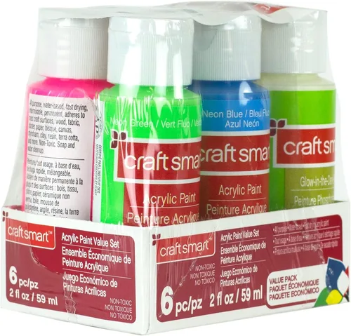 Miniatura 5 de Craft Smart - Juego de 6 pinturas acrílicas con brillo neón