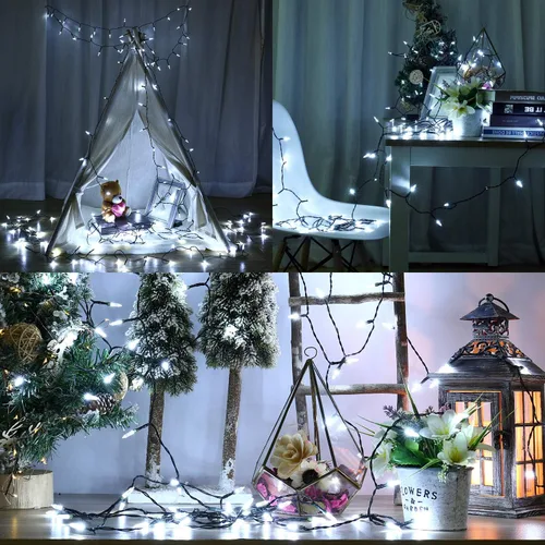 Miniatura 2 de BrizLabs - Luces de Navidad para decoración en interiores y exteriores, funcionan a batería Blanco frío