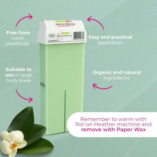 Miniatura 2 de Cartucho de depilación natural roll-on – Rodillo de depilación 100% orgánico – Sin residuos (paquete de 3)