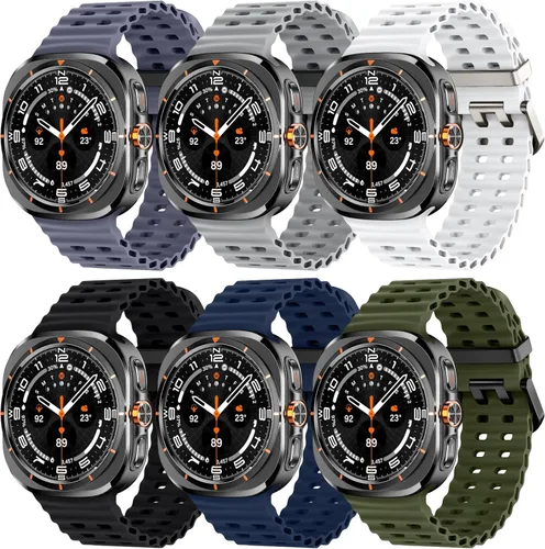 Acextro Paquete de 6 Correas Deportivas Marinas Compatibles con Galaxy Watch Ultra de 47 mm (2025/2024), Correas para Reloj Samsung Watch 7 Ultra