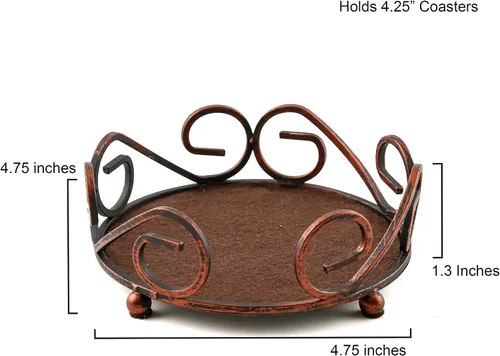 Miniatura 2 de Thirstystone soporte circular de bronce Capacidad para posavasos redondos de 4 a 4 pulgadas