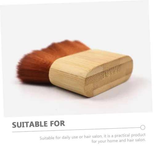 Miniatura 3 de FOMIYES Cepillo de cerdas flexibles, plumero de pelo para peluqueros peluquero, cepillo de depilación, plumero de cuello, mango de bambú