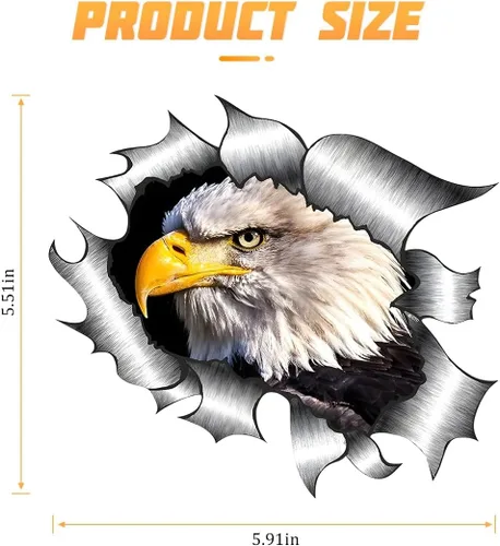Miniatura 2 de 2 paquetes de calcomanías de águila calva americana para auto, 5.91X5.51 pulgadas, calcomanía patriótica para camiones, impermeable