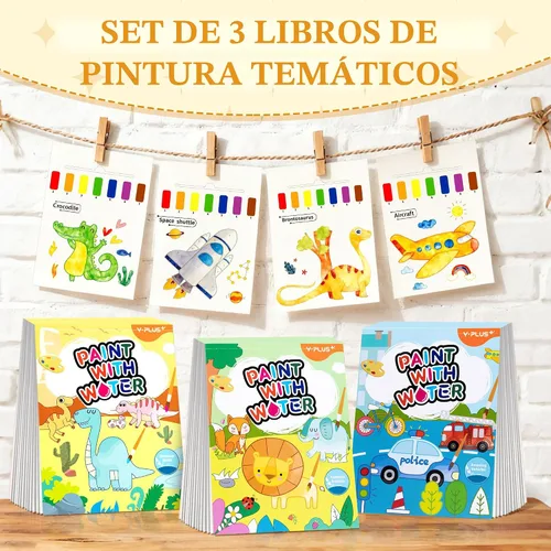Miniatura 4 de YPLUS Libros de pintura con agua para niños pequeños, juguetes de manualidades, papel de pintura de acuarela, regalo para niños de 1 a 3, 2 a 4, 4 a