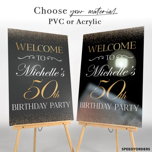 Miniatura 3 de Cartel personalizado para fiesta de bienvenida de 50 aniversario, 50 cumpleaños, 23.6 x 17.7 in, 35.8 x 23.6 in, 18.9 x 14.2 in, cartel
