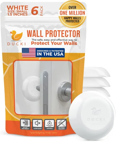 Miniatura 15 de Ducki Topes de puerta para pared de 2 pulgadas (paquete de 6 transparentes), autoadhesivos y discretos, protector de pared para pomo de puerta