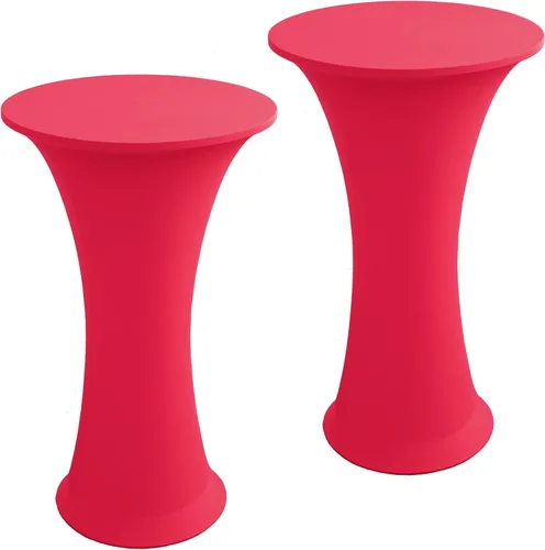 Miniatura 7 de Mantel Redondo Elástico de Spandex para Cóctel, Paquete de 2, 24"x43" Cubierta de Mesa Ajustada Highboy Elástica, Mantel Redondo de Cóctel para Mesa