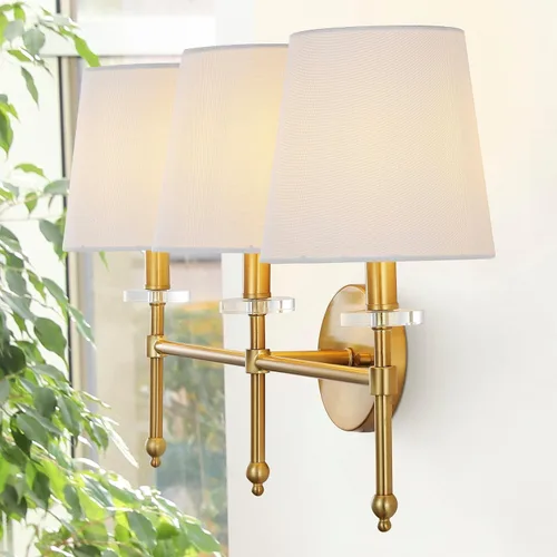 Miniatura 6 de JONATHAN Y Aplique de pared LED moderno de latón dorado de 23 pulgadas, luz de tocador de mediados de siglo para decoración de baño, dormitorio
